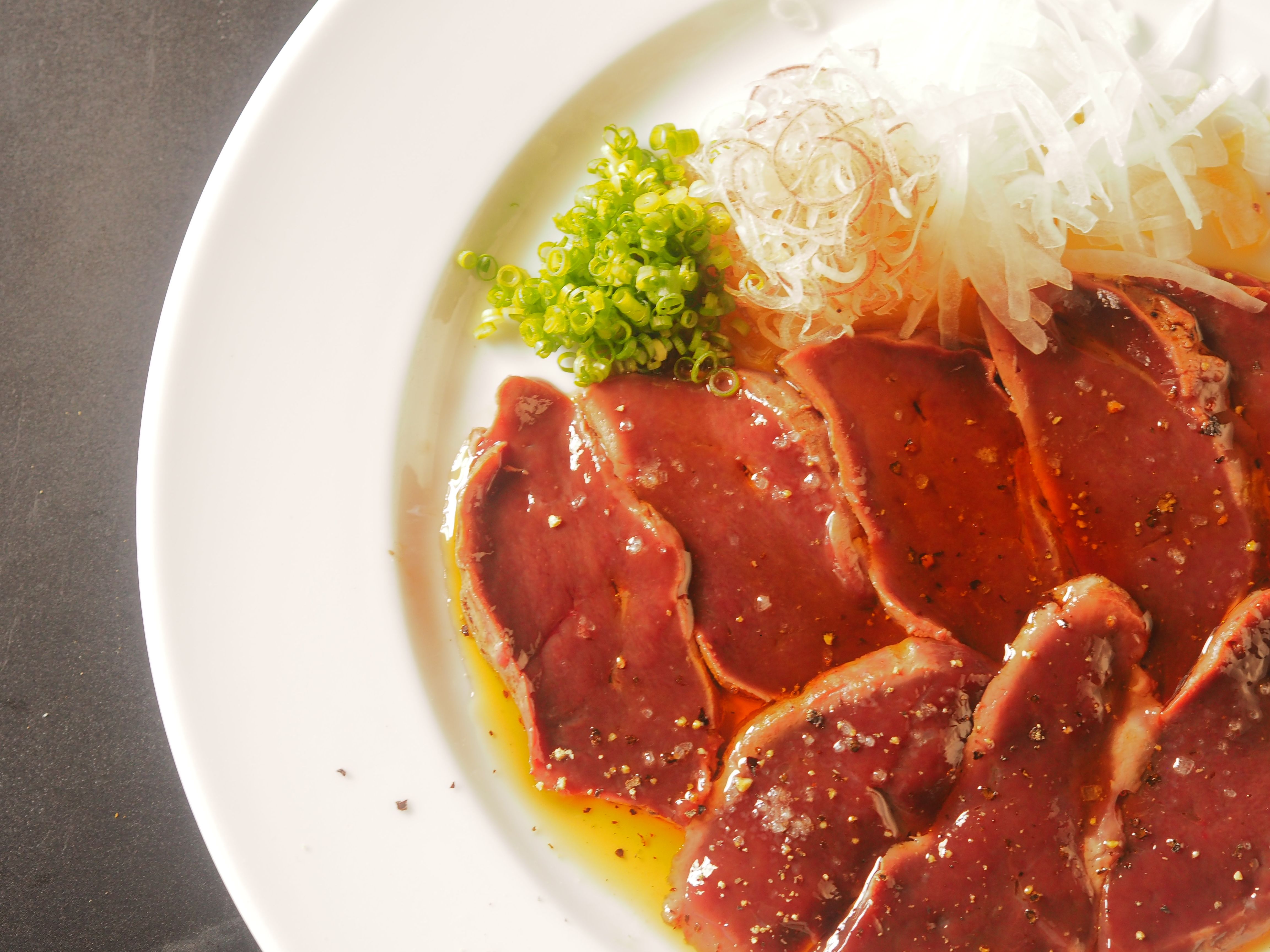 Seasonally aged Wagyu beef and oden