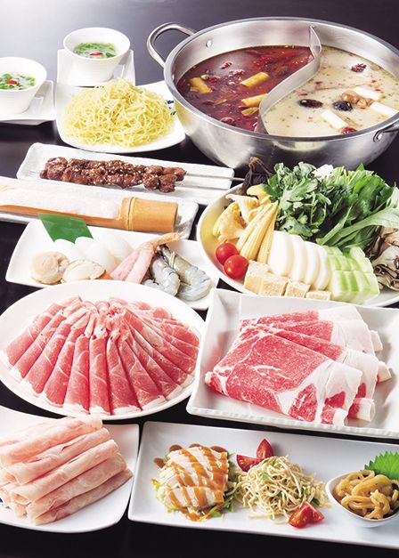 厳選コース  二色鍋（麻辣・白湯）