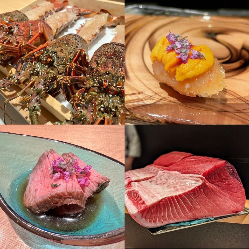 Aged sushi/aged meat and one lobster course for each person