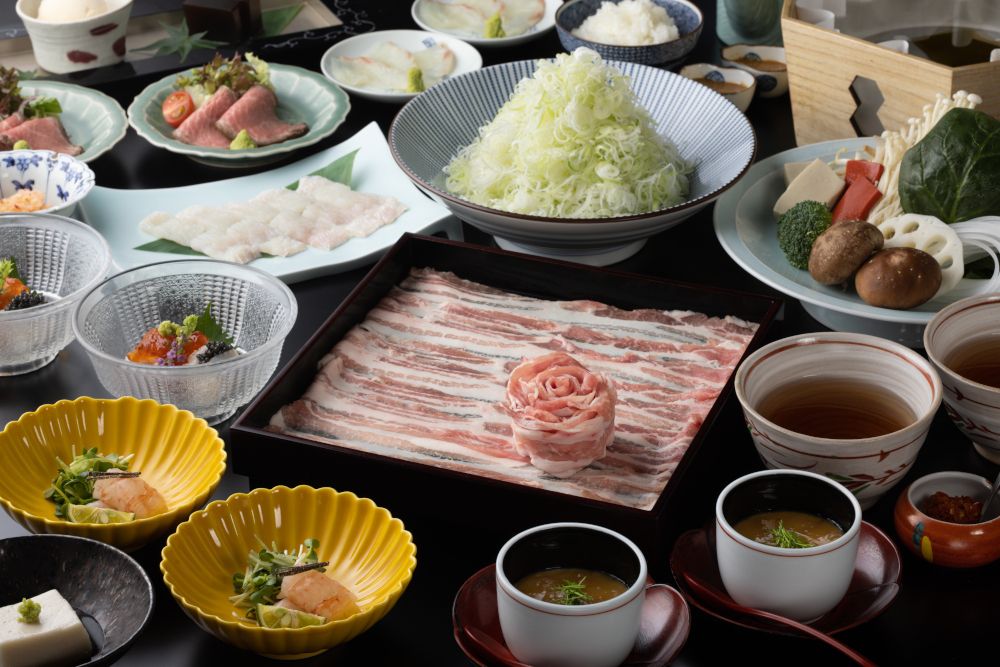 [Lunch] [Official website exclusive discount] [Hiyama special pork] Dashi shabu kaiseki course "Kyo" 12,000 yen → 11,500 yen