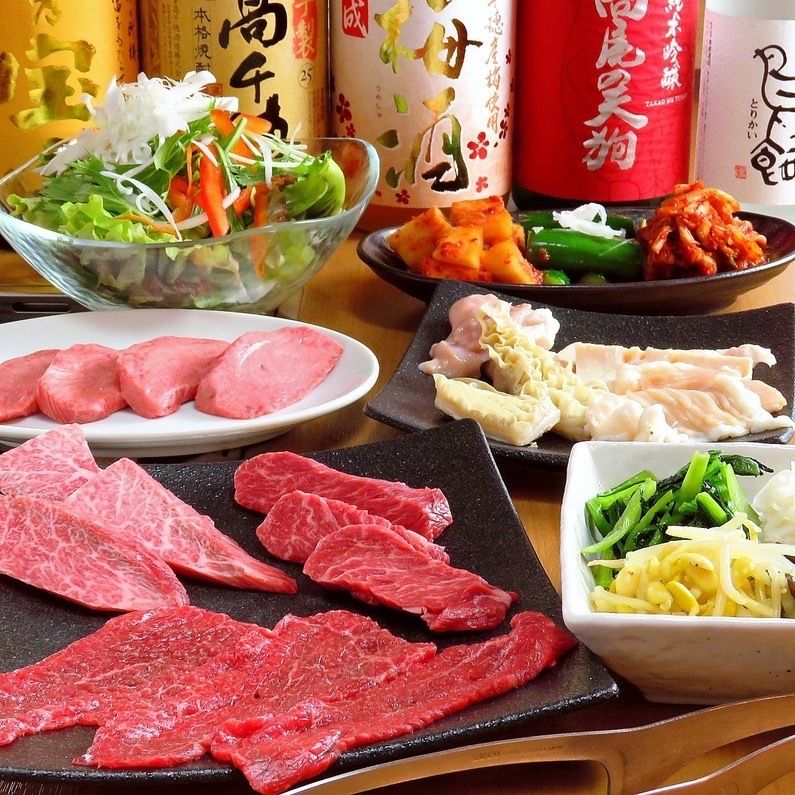 カジュアルにお腹もいっぱい【 成〝入門〟5000円コース】人気5種類のお肉付き（全13品）