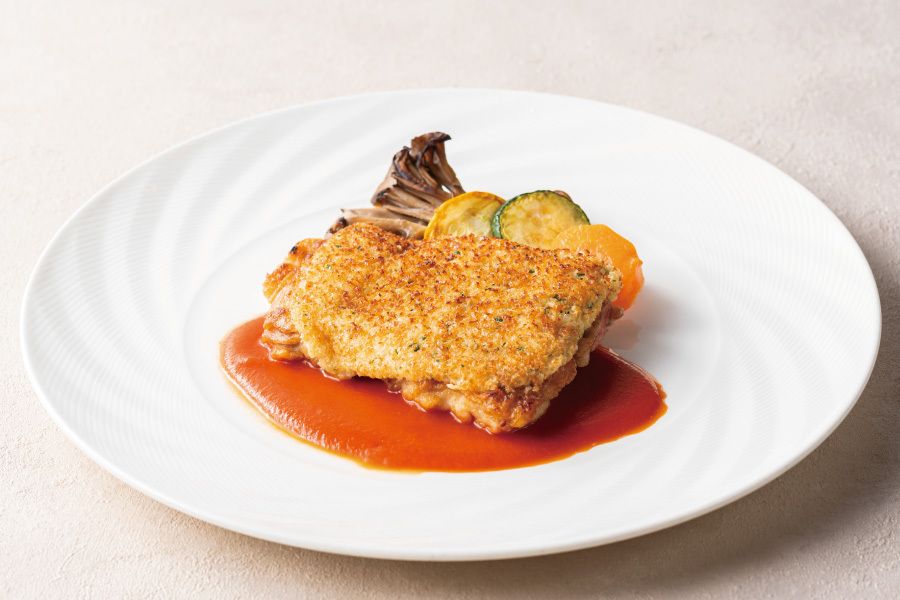 9月から【平日限定 サラダ・スープ付 ランチセット】岩手県産清流鶏モモ肉のロースト 3種のチーズ焼き （パン または ライス付き）