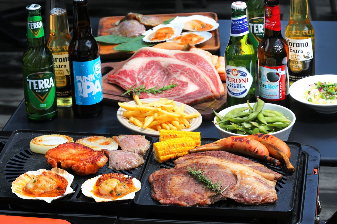 【飲み放題無制限！】ワンランク上のBBQを！黒毛和牛にシーフード付きリバーサイド・プレミアムBBQプラン　120分飲み放題付き　6500円→6000円