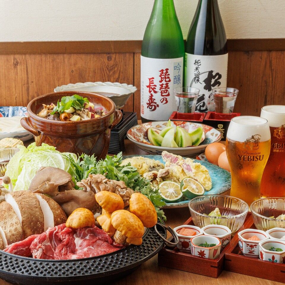 【日～木限定】秋の味覚満載の贅沢すき焼きに金賞受賞の福島県産茸をふんだんに使用した秋プラン