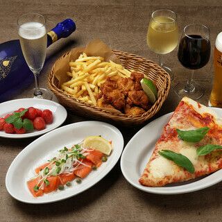 ◇ Canvas Course ◇ ￥6,000 A recommended plan that includes light snacks, New York-style pizza, and 90 minutes of all-you-can-drink!