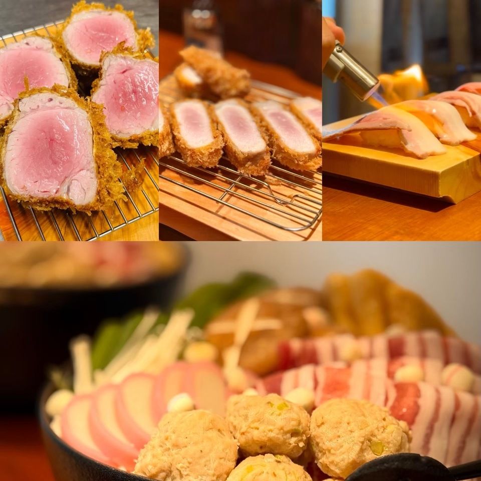 Tiengangen kaiseki-menu met varkenskotelet en chanko nabe (reserveren verplicht)