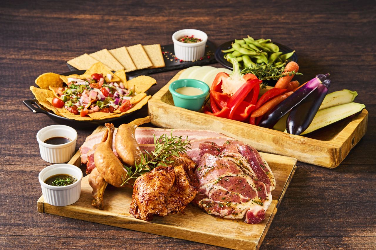 4・5月限定！！エリア貸し切り2時間飲み放題付きBBQプラン　10品　7000円(税込) 　
