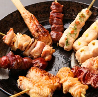 5月〜【料理のみ】炭火焼鳥や鶏団子のみぞれ餡、鶏出汁醤油鍋など全8品¥3500