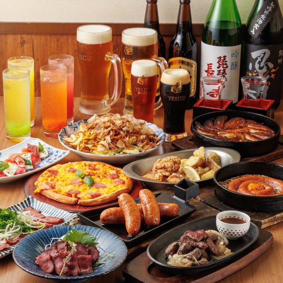 【夏ビアホール】ヱビス大ジョッキで乾杯！ぐるぐるシャウエッセンと肉料理★飲み放題付5,000円