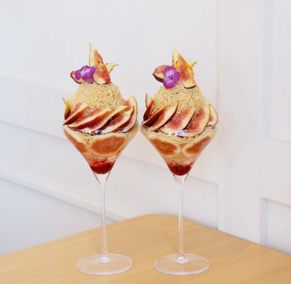 Fig and Japanese chestnut parfait