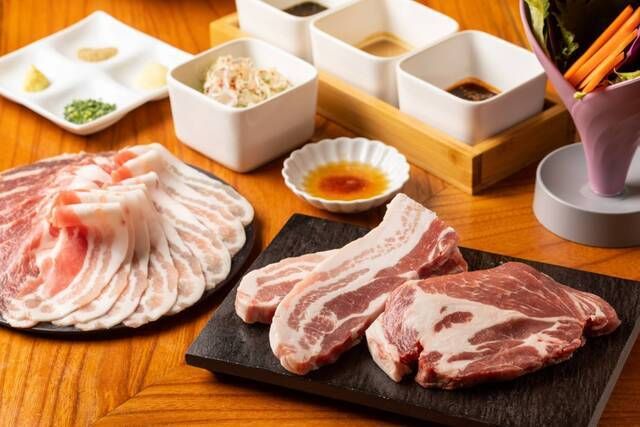  特選&希少 銘柄豚 ミックス ■メイン2種■ 豚しゃぶ & 和風サムギョプサル コース