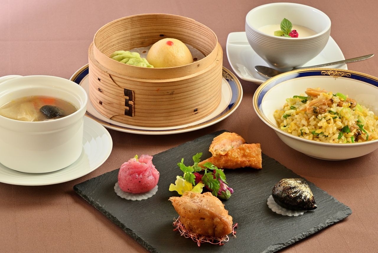 【ランチ】【點心コース】蒸し・焼き・揚げの点心六種食べ比べ！選べるお食事つきでお得に飲茶ランチ♪＋カフェ（個室確約 平日限定）