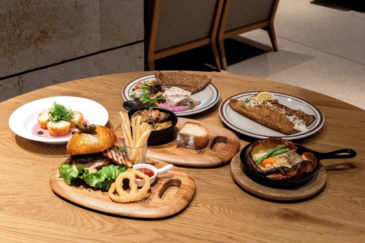 Choose from 7 seasonal main dishes, including our signature galettes ~ Salads, appetizers, soups, soft drinks and desserts are served buffet style ~