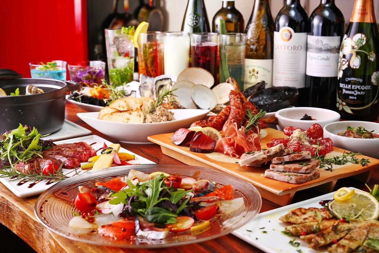 [2 hours all-you-can-drink included] Fresh fish and a hearty meat platter! Enjoy a homemade dessert after the meal ♪ 7,000 yen course