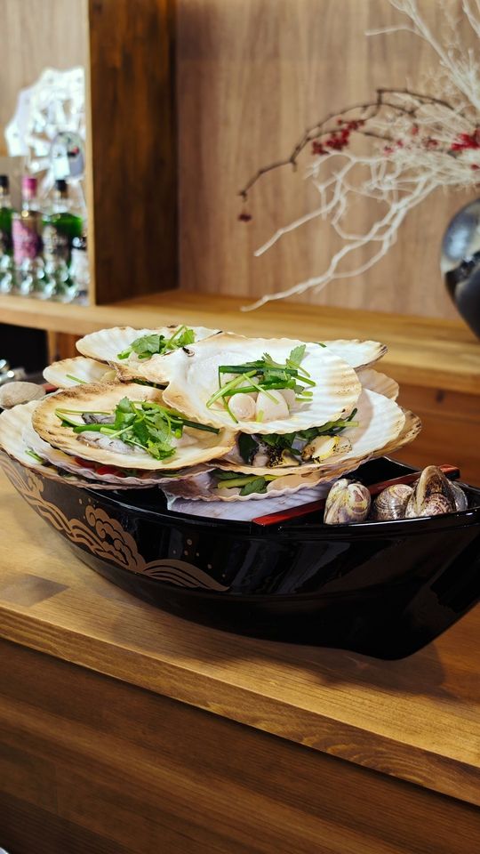 [Free flow] Shellfish grilled course with abalone