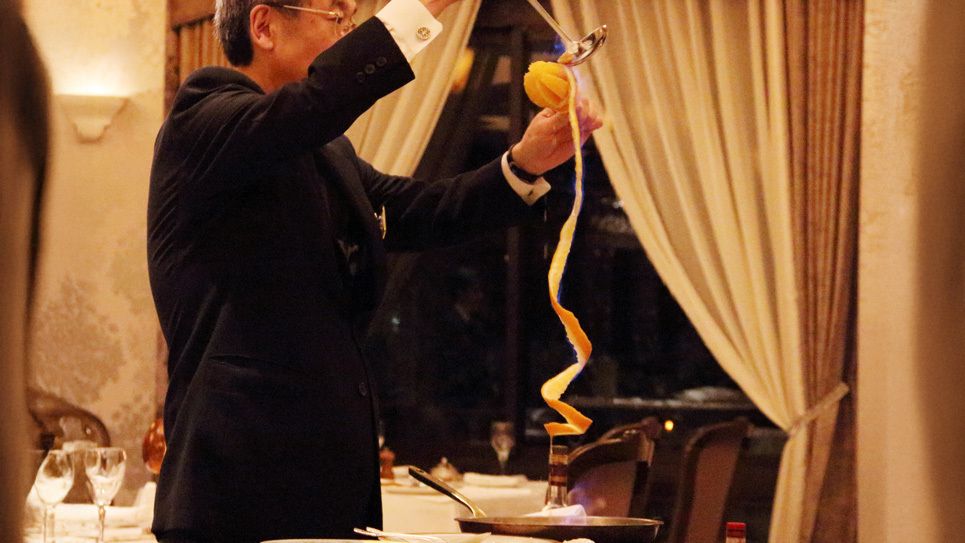 クレープシュゼットフランベサービス