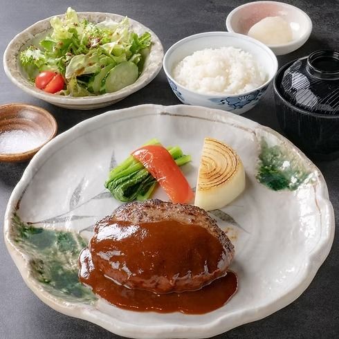 Large hamburger steak set