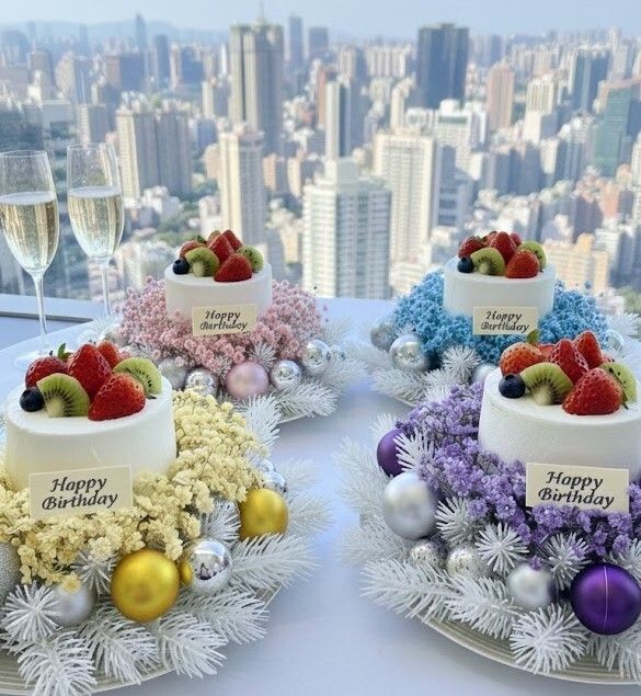 フラワーカラーが選べるオリジナルケーキ付♪アニバーサリーランチコース☆