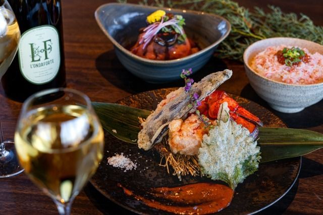 直前割【クリスマスディナー2025★乾杯酒付】聖なる夜を彩る 和の特別ディナーコース全6皿（12/22～25限定）