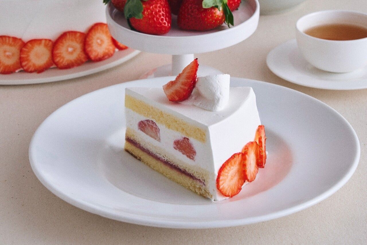 [Direct from the Farm Strawberry Fair] Drink Set / Fluffy "Asuka Ruby" Strawberry Shortcake