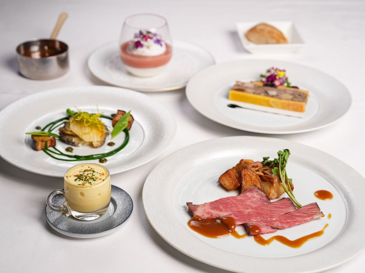 テラス席にて　「ローストビーフコース」