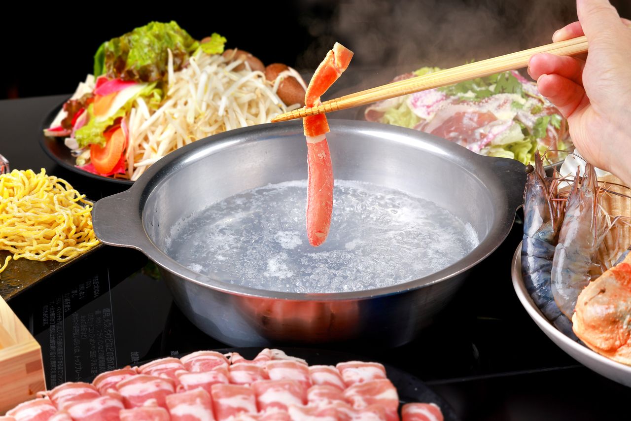 【事前決済用メニュー】秒でとろける吟醸ラムしゃぶ食べ放題に、豪華ずわいかにしゃぶを楽しむ至福《飲み放題＆デザート付》Vコース