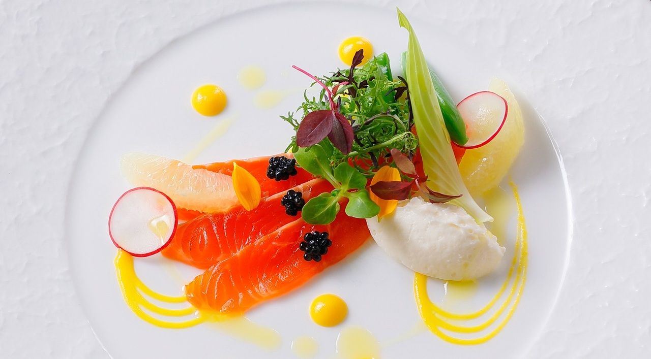 French Lunch "Menu de Saison Selection 1" with complimentary welcome drink