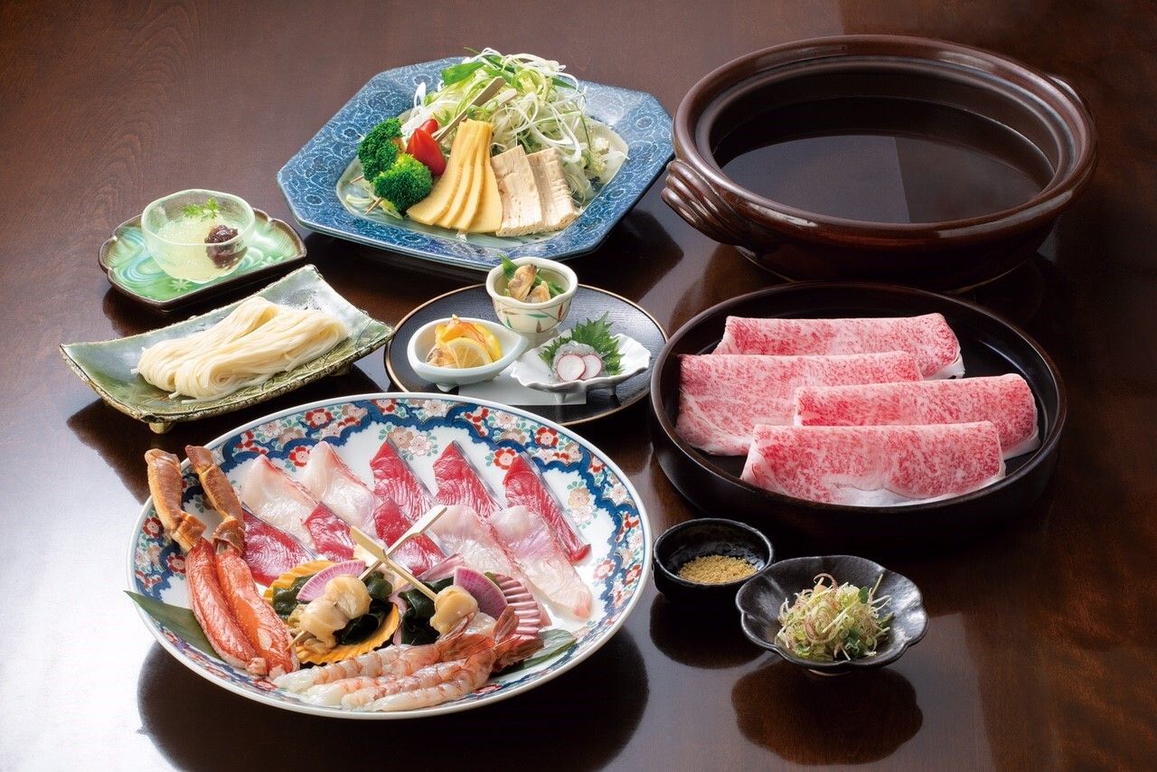 6月末まで限定！初鰹と海鮮のしゃぶしゃぶ【土佐しゃぶ和牛付きコース】（2時間飲み放題付き）