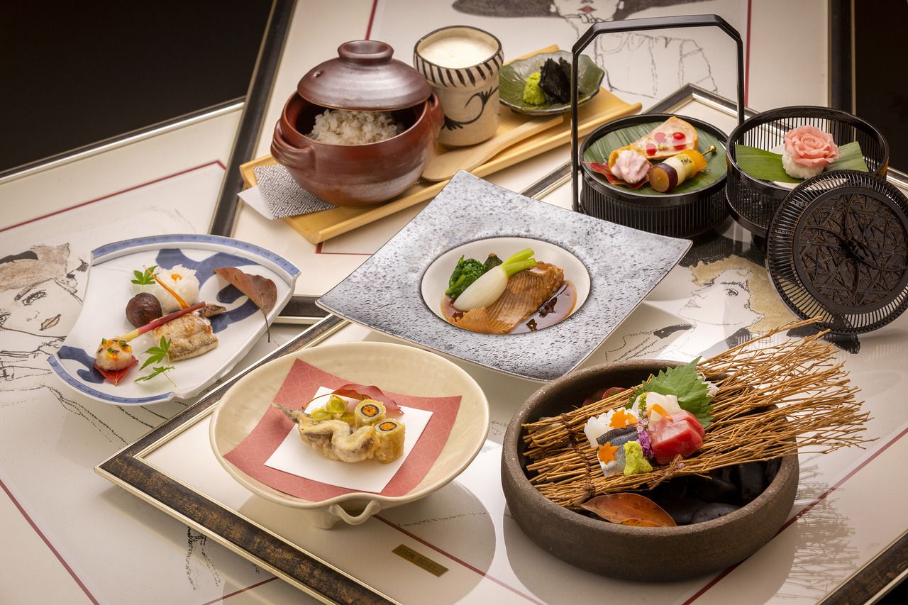 【父の日プラン】選べるワンドリンク付き 会席　玉蘭～旬の味覚を楽しむ～季節の野菜や魚を使用したお料理全10品。