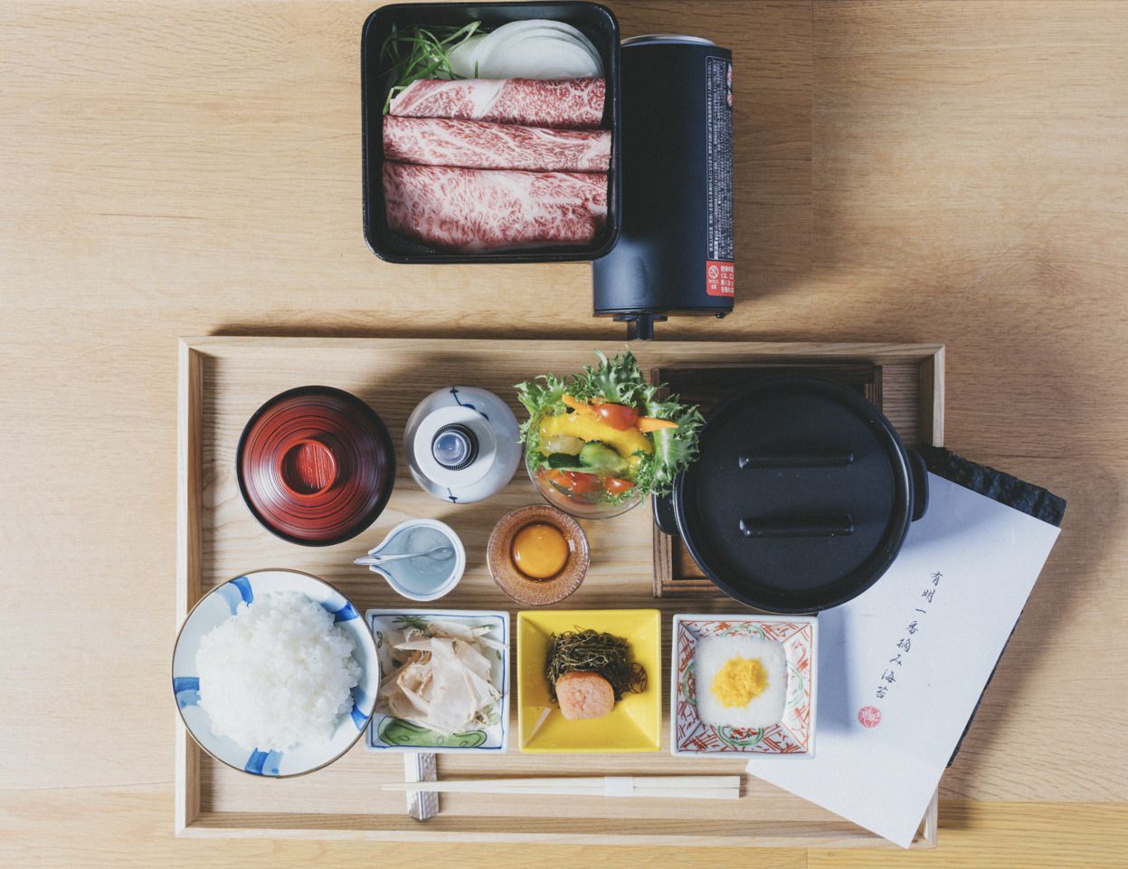 White Shari and Sukiyaki Set