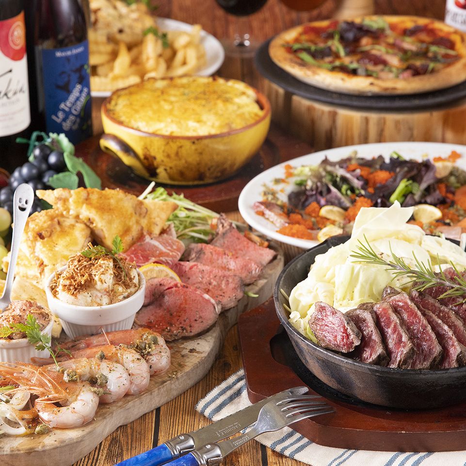 (C2)【歓送迎会】国産牛ステーキ＆カルパッチョや生ハムなど♪女子会にも◎11品5,000円（飲放込）