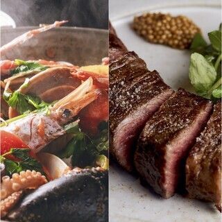 人気の２種が入った最強コース「厳選和牛炭火焼」「魚貝蒸し鍋」★無双おまかせ8品6皿コース＋フリーフロー（飲み放題100分）