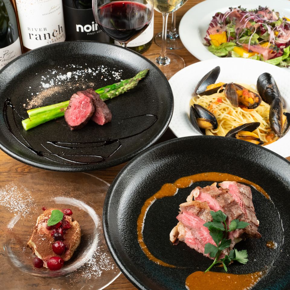 Meat course/A total of 5 dishes including carefully selected appetizers and a steak main dish for comparison