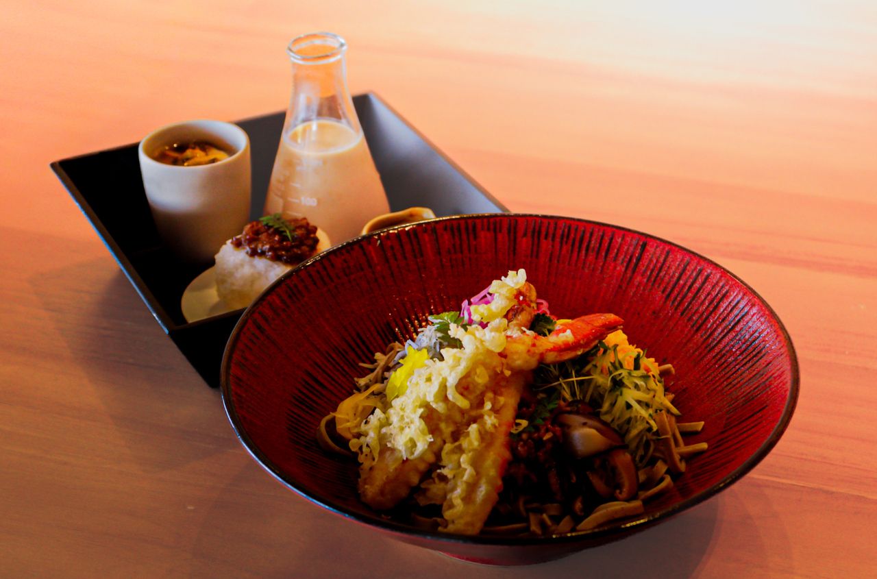 Hiyashi Tōnyū Soba (Chilled soba served in a creamy soy‑milk broth)