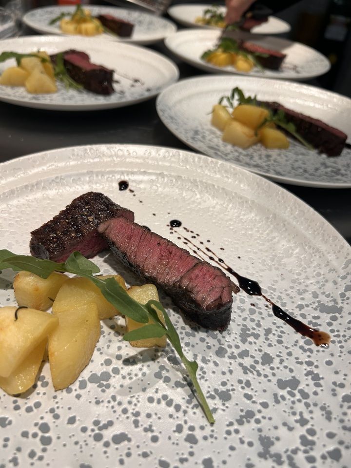 Wagyu beef bistecca lunch course