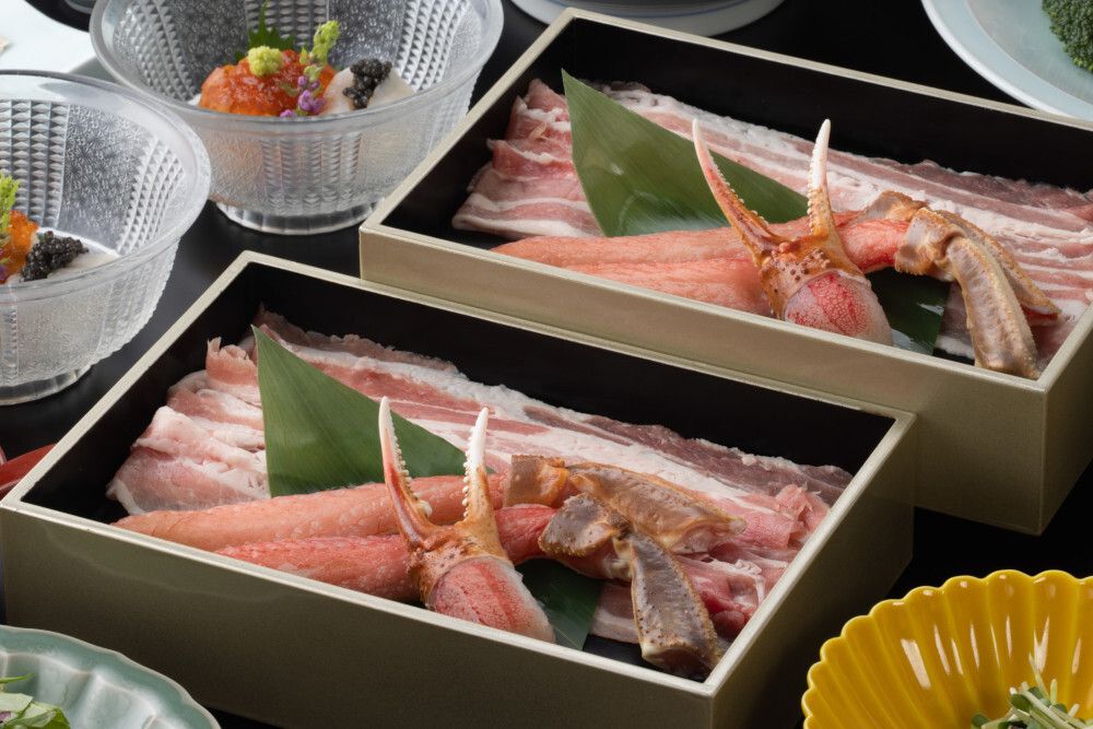 【ランチ】出汁しゃぶ 「水仙 すいせん」（ずわい蟹、厳選豚肉）  