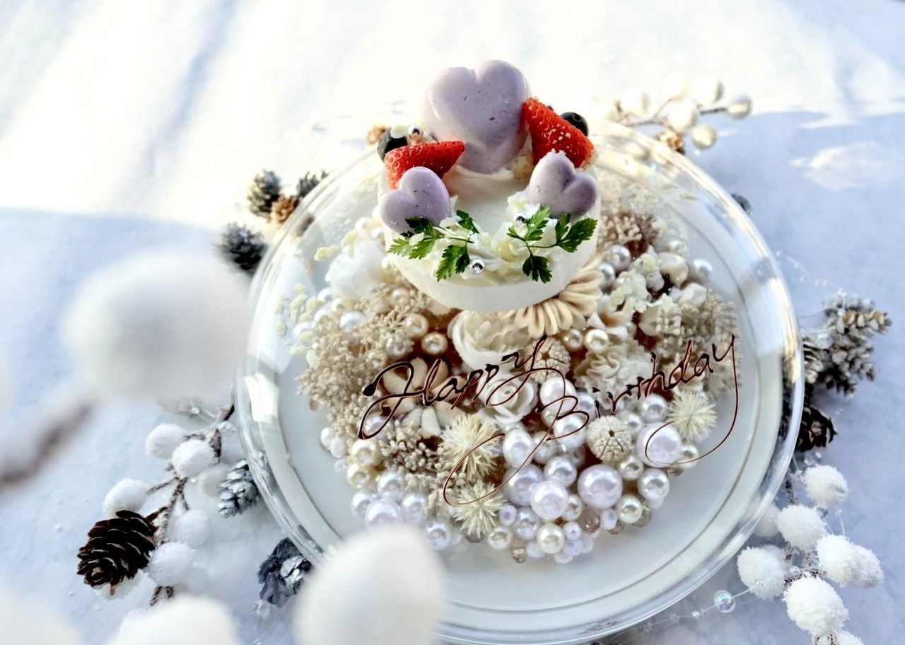  【12月限定_特別コース】青のオリジナルカクテル付 大切な人へ贈る”31日間限定”特別誕生色ケーキ”付コース~勿忘菫~