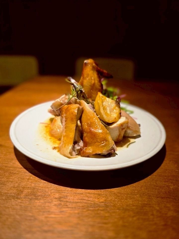 The main course is chopped half of Seiryu chicken and oven-baked vegetables! Enjoy the delicious food of the day!