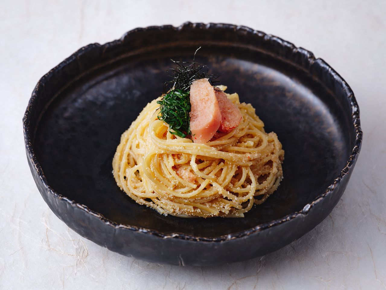 Plenty of "freshly made mentaiko" from Yamaya! Mentaiko, perilla leaves, and roasted seaweed pasta