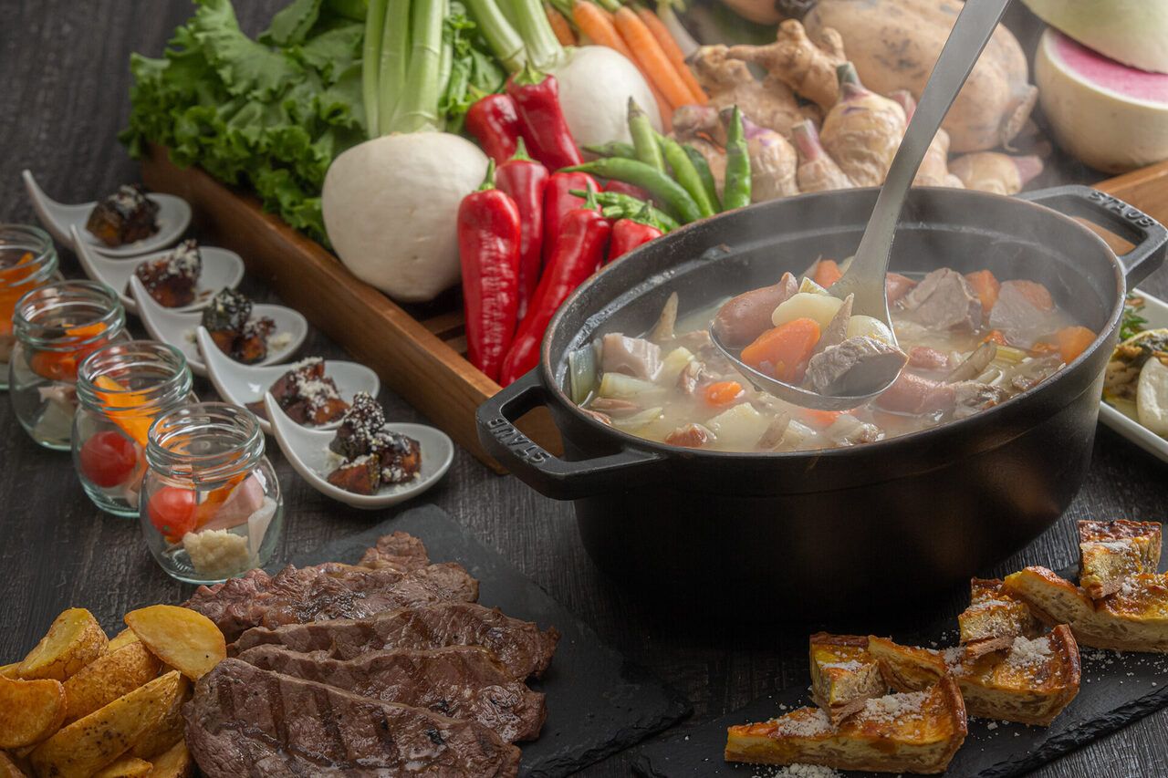 1月/2月【平日/大人】鉄板焼きビーフステーキと彩り九州ランチ&デザートビュッフェ ～旬の味覚でカラダあたたまる温活ランチ～