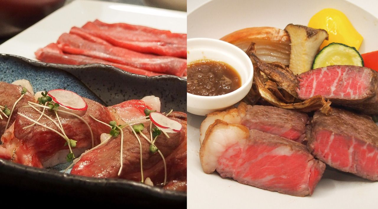 Shinshu Wagyu steak and sukiyaki premium course