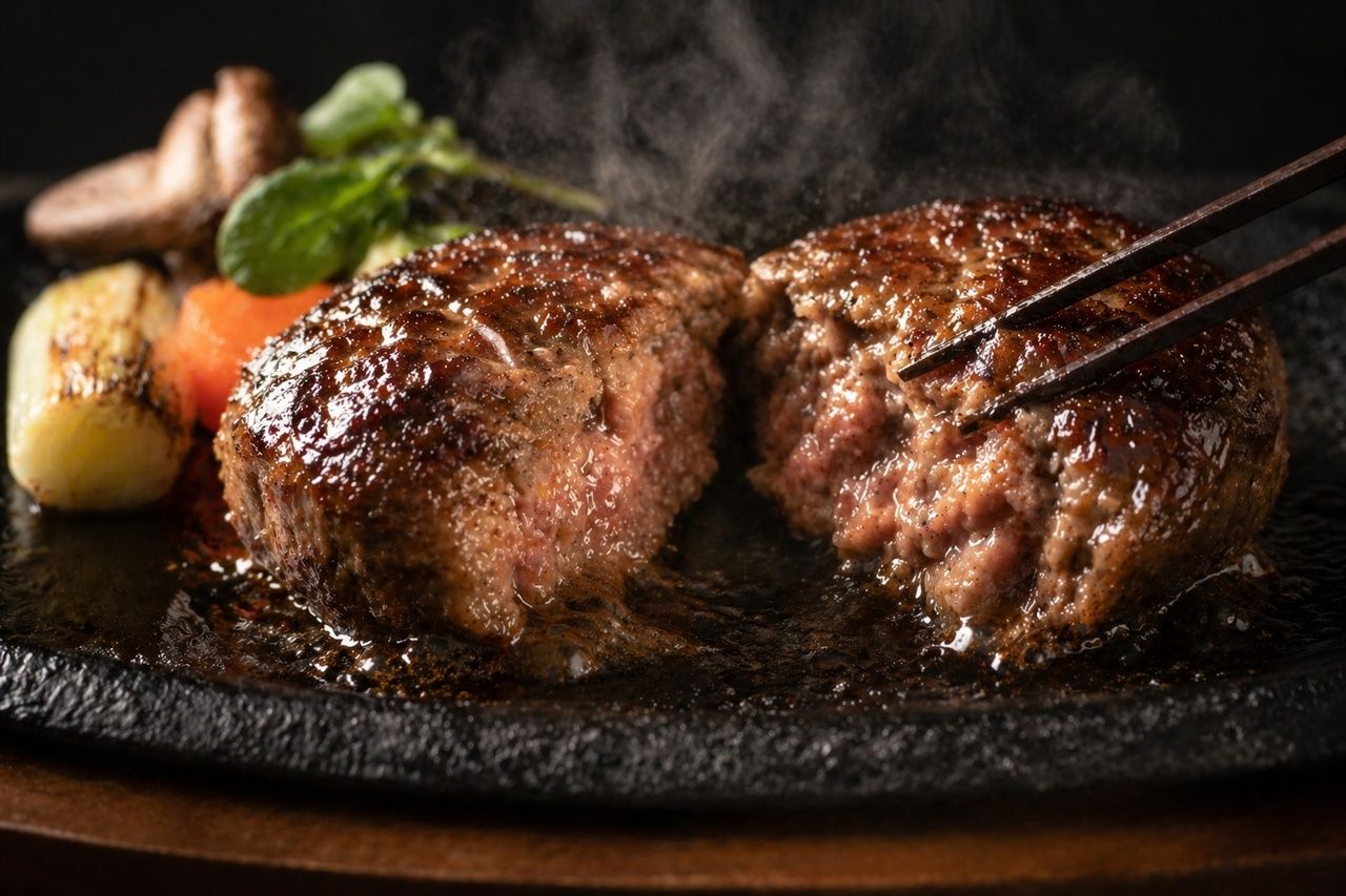 Black Wagyu Beef Hamburger Steak Set Meal ~Made with Kobe Beef~