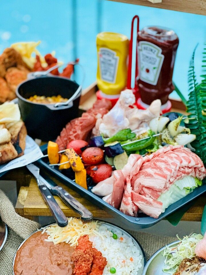 【平日限定】お肉3種が食べ放題！ルーフトップBBQプラン3900円（飲み放題付き）