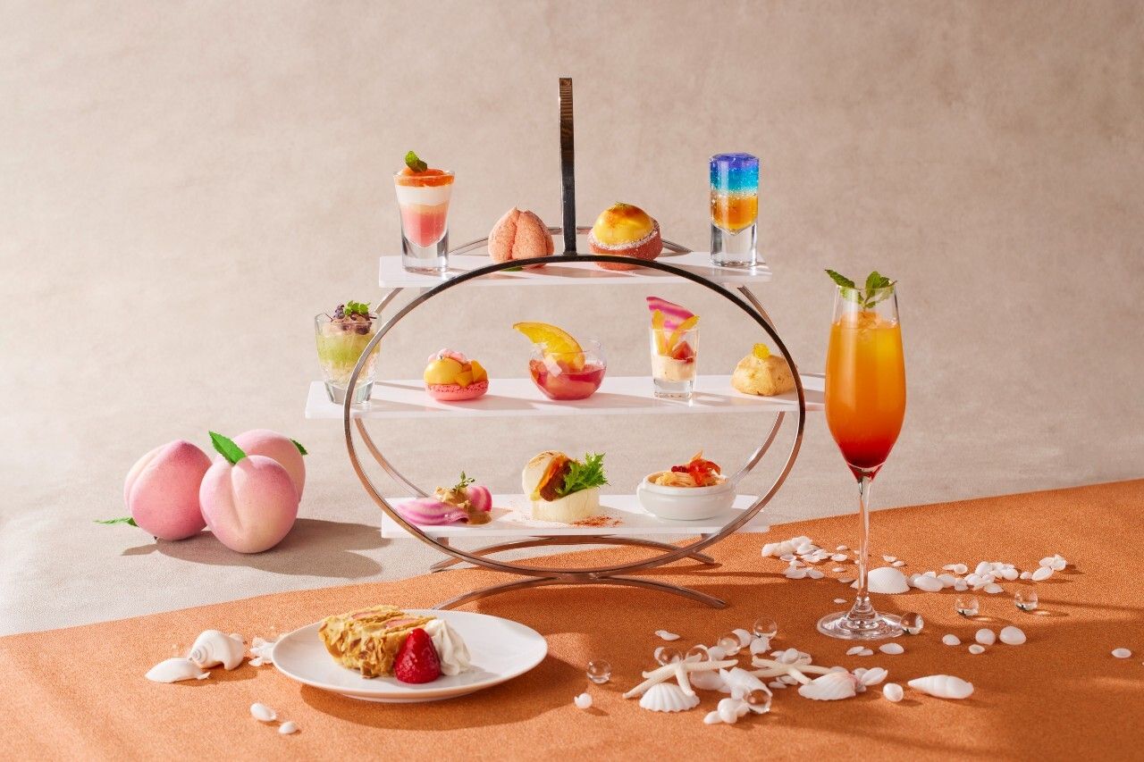 [July 1st - September 18th] Peach Afternoon Tea ~Sunset Peach~ + Cocktail (Weekdays only)