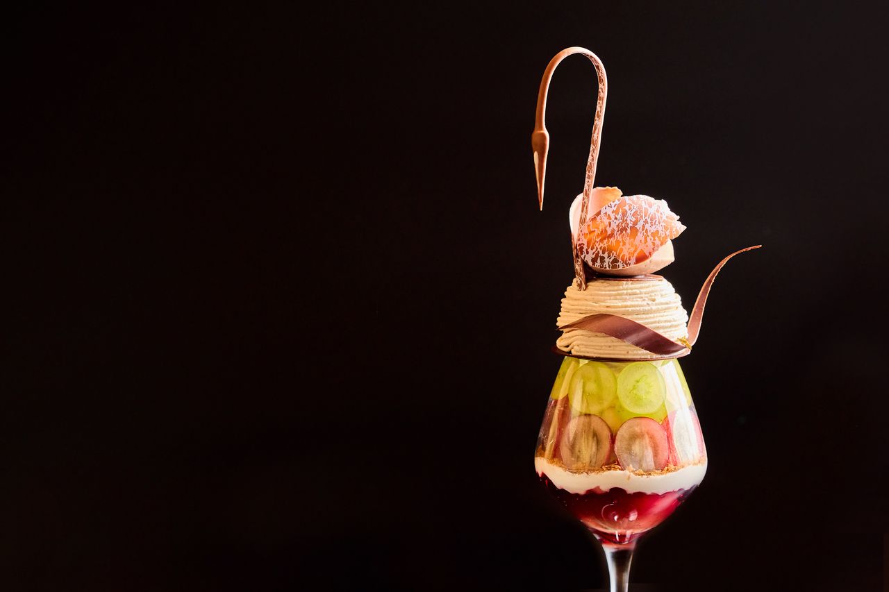 [Coffee/Tea included] Swan Parfait ~Japanese Chestnut Montblanc~