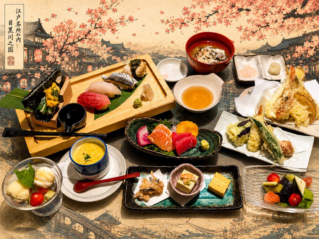 November–December Catch: Takumi Edomae Sushi & Edomae Tempura – 13,200 yen (tax included)