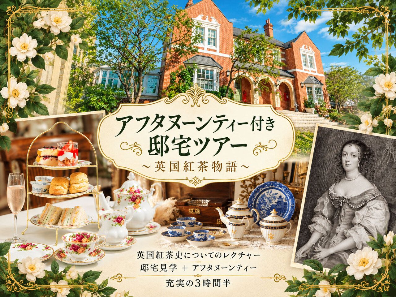 アフタヌーンティー付き邸宅ツアー～英国紅茶物語