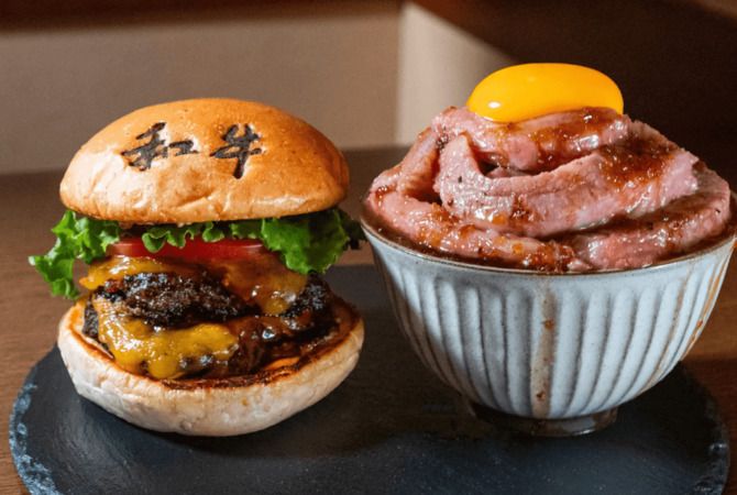 Wagyu Steak & Hamburger (Halal Vegan Gluten free) Arashiyama