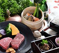 Seafood and steak lunch