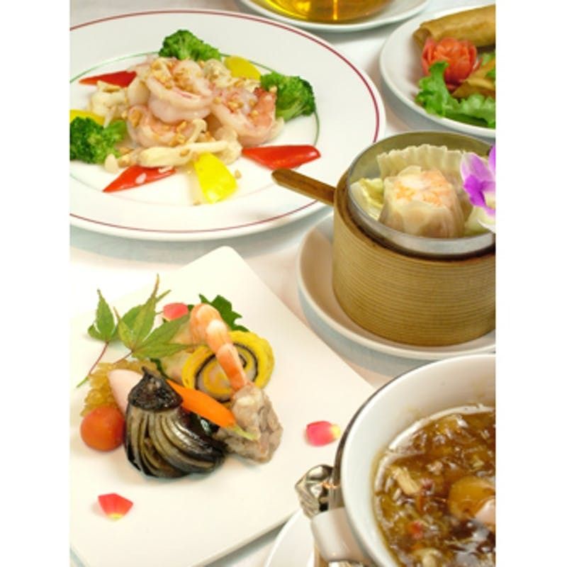 Web予約限定ランチ～ドリンク付き～オードブル、海老料理、Wデザート等全7品